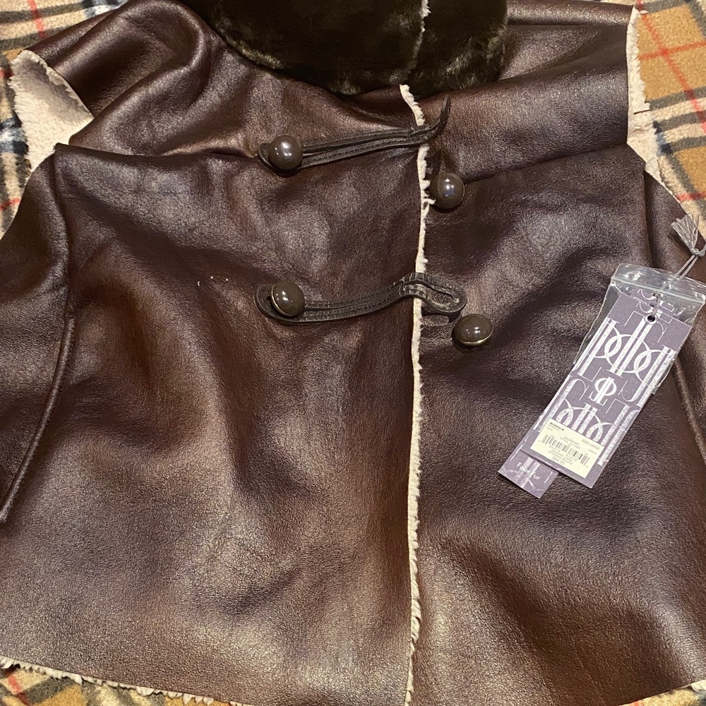 Jennifer Lopez Dark Brown Faux Leather Vest